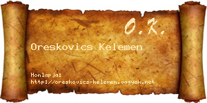 Oreskovics Kelemen névjegykártya